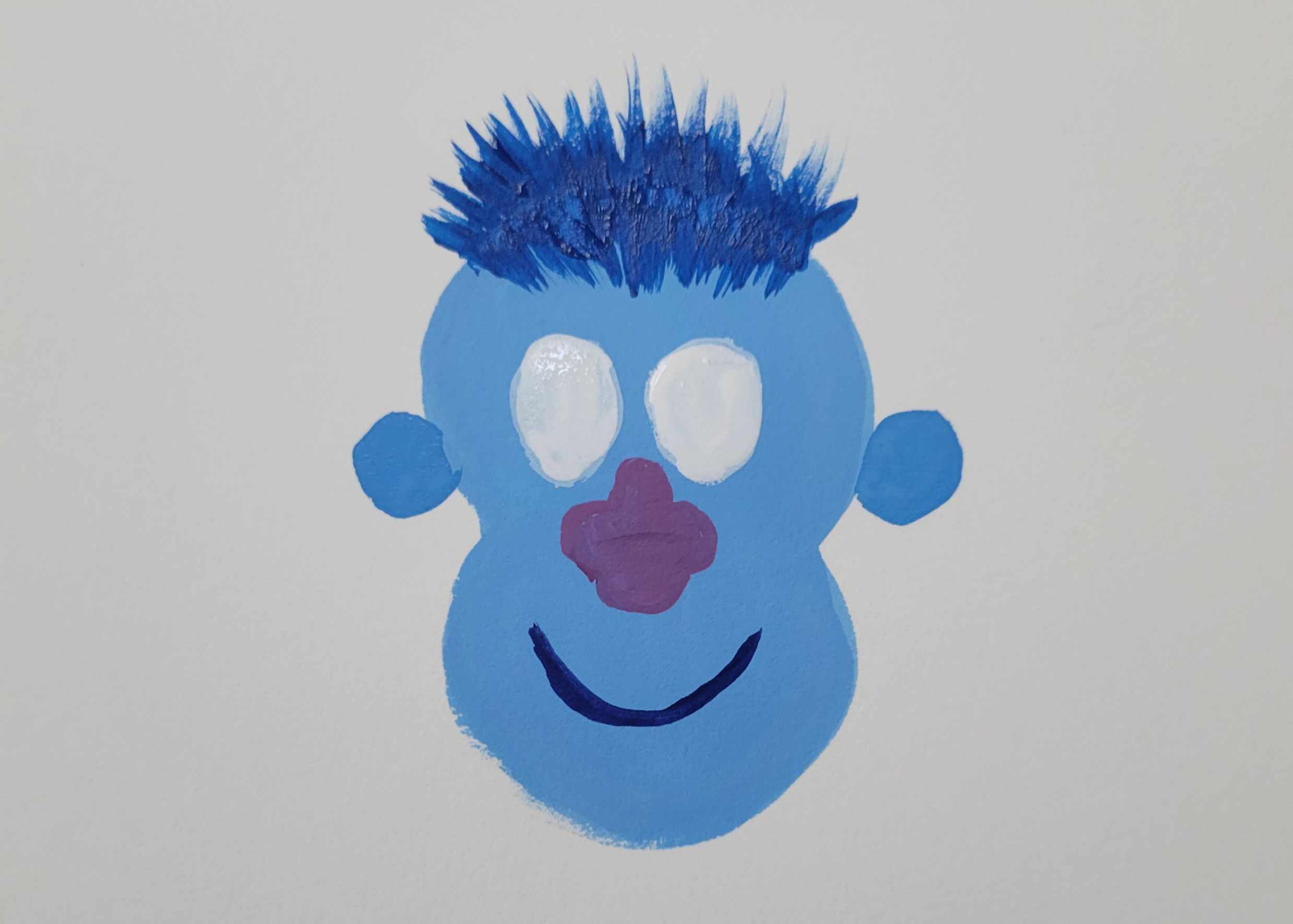 Head with hair added